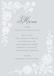 5x7 Greeting Card, Glossy, Blank Envelope with Classic Lace Menu design