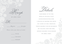 5x7 Greeting Card, Glossy, Blank Envelope with Classic Lace Rsvp design