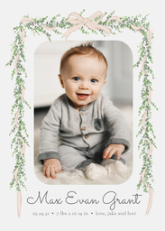 5x7 Greeting Card, Glossy, Blank Envelope with Floral Garland design