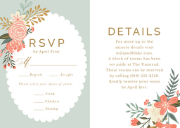 5x7 Greeting Card, Glossy, Blank Envelope with Modern Painted Floral Rsvp design