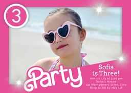 5x7 Greeting Card, Glossy, Blank Envelope with She's a Doll Birthday Invitation design