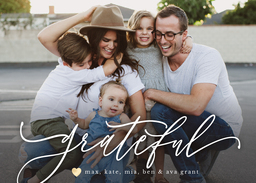 5x7 Greeting Card, Glossy, Blank Envelope with So Grateful design