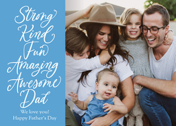 5x7 Greeting Card, Glossy, Blank Envelope with Strong Kind Fun Dad design