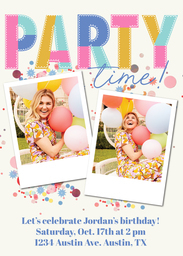 5x7 Greeting Card, Glossy, Blank Envelope with Party Time design