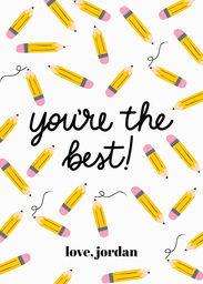 5x7 Greeting Card, Glossy, Blank Envelope with You're the Best Teacher design