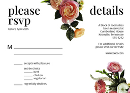 5x7 Greeting Card, Glossy, Blank Envelope with Evening Blooms reply design