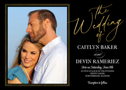 5x7 Greeting Card, Glossy, Blank Envelope with Modern Script invite design