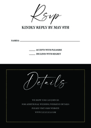 5x7 Greeting Card, Glossy, Blank Envelope with Modern Script reply design