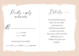 5x7 Greeting Card, Glossy, Blank Envelope with Wedding Nouveau reply design