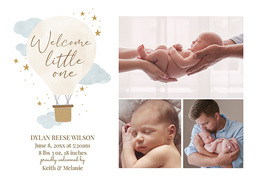 5x7 Greeting Card, Glossy, Blank Envelope with Balloon Message design