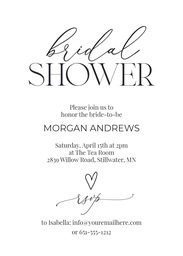 5x7 Greeting Card, Glossy, Blank Envelope with Modern Heart Shower design