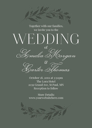 5x7 Greeting Card, Glossy, Blank Envelope with Swag Wedding design