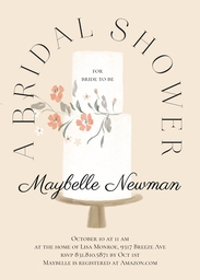 5x7 Greeting Card, Glossy, Blank Envelope with Wildflower Cake design