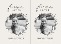 5x7 Greeting Card, Glossy, Blank Envelope with Celebration of Life design