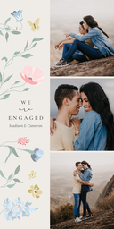 4x8 Greeting Card, Glossy, Blank Envelope with Fairy Garden Announcement design