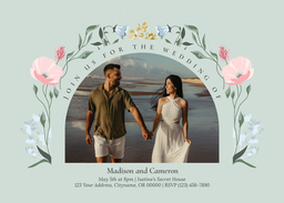 5x7 Greeting Card, Matte, Blank Envelope with Fairy Garden Ceremony Invite design