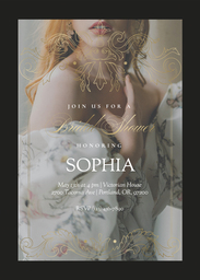 5x7 Cardstock, Blank Envelope with Grand Estate Shower Invitation design