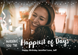 5x7 Greeting Card, Glossy, Blank Envelope with Happiest Days design