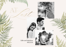 5x7 Greeting Card, Glossy, Blank Envelope with Romantic View Announcement design