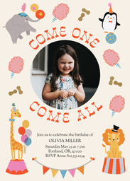 5x7 Greeting Card, Glossy, Blank Envelope with Send In The Clowns design