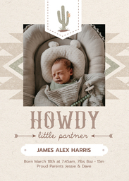 5x7 Greeting Card, Glossy, Blank Envelope with The Cowboy Code design