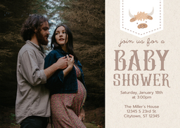 5x7 Greeting Card, Glossy, Blank Envelope with The Cowboy Code Shower Invitation design