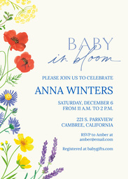 5x7 Greeting Card, Glossy, Blank Envelope with Baby in Bloom Shower design