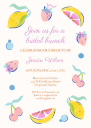 5x7 Greeting Card, Glossy, Blank Envelope with Citrus Art Bridal Brunch design