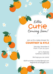 5x7 Greeting Card, Glossy, Blank Envelope with Cutie Coming Soon Baby design