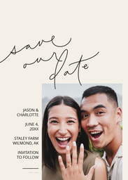 5x7 Greeting Card, Glossy, Blank Envelope with Modern Handwritten design