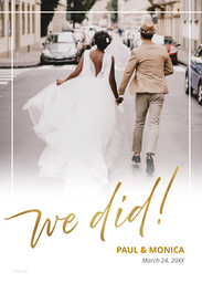 5x7 Greeting Card, Glossy, Blank Envelope with Wedding We Did design