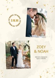 5x7 Greeting Card, Glossy, Blank Envelope with Just Married design