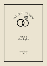 5x7 Greeting Card, Glossy, Blank Envelope with We Tied The Knot design