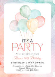 5x7 Greeting Card, Glossy, Blank Envelope with Balloon Fun design