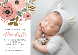 5x7 Greeting Card, Glossy, Blank Envelope with Blooming Joy design