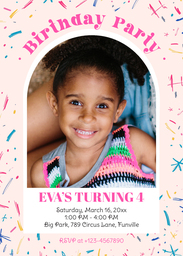 5x7 Greeting Card, Glossy, Blank Envelope with Colorful Celebration design