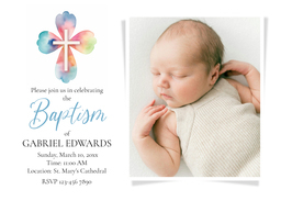 5x7 Greeting Card, Glossy, Blank Envelope with Cross of Grace design