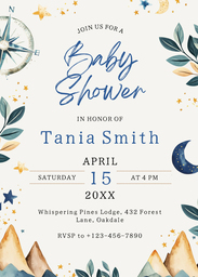 5x7 Greeting Card, Glossy, Blank Envelope with First Great Adventure design