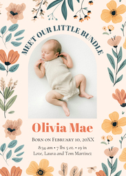 5x7 Greeting Card, Glossy, Blank Envelope with Freshly Picked design