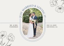 5x7 Greeting Card, Glossy, Blank Envelope with Minimal and Bloom design