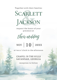 5x7 Greeting Card, Glossy, Blank Envelope with Woodland Romance design