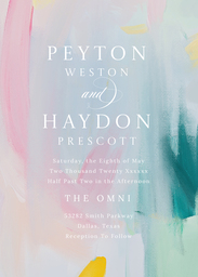 5x7 Greeting Card, Glossy, Blank Envelope with Abstract Paint Wedding Invitation design