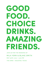 5x7 Greeting Card, Glossy, Blank Envelope with Amazing Friends Invitation design