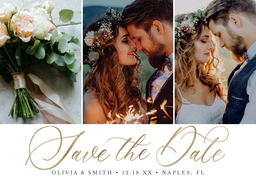 5x7 Greeting Card, Glossy, Blank Envelope with Elegant Script Save the Date design