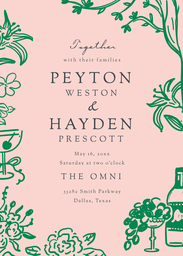 5x7 Greeting Card, Glossy, Blank Envelope with Floral Prep Wedding Invitation design