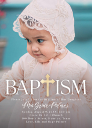 5x7 Greeting Card, Glossy, Blank Envelope with Modern Baptism design