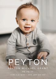 5x7 Greeting Card, Glossy, Blank Envelope with Modern Name design