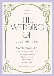 5x7 Greeting Card, Glossy, Blank Envelope with Neoclassical Wedding Invitation design