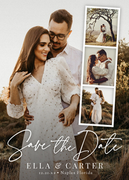 5x7 Greeting Card, Glossy, Blank Envelope with Our Save the Date Photos design