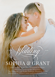 5x7 Greeting Card, Glossy, Blank Envelope with Our Wedding Photo Invitation design